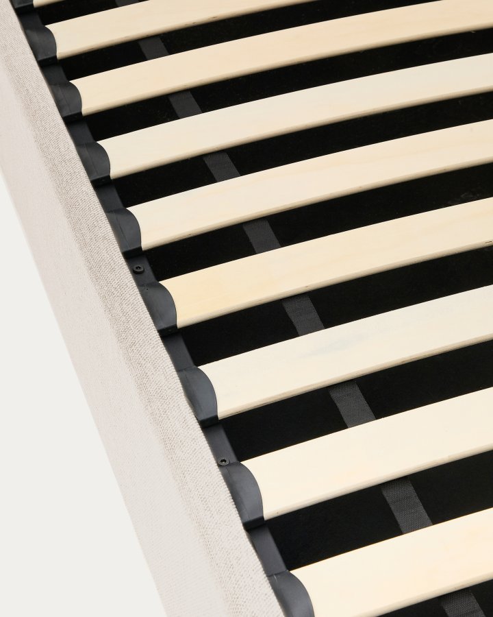 KAVE HOME Nahiri sengeramme, m. opbevaring - beige chenille (til en 160 x 200 cm madras)