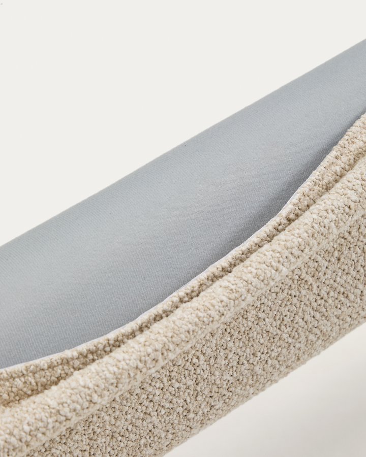 KAVE HOME Odina sengeramme, m. aftageligt betr�k - ecru boucl� og natur asketr� (til en madras p� 180 x 200 cm)