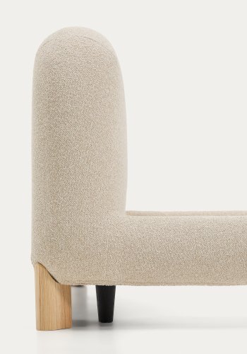 KAVE HOME Odina sengeramme, m. aftageligt betr�k - ecru boucl� og natur asketr� (til en madras p� 180 x 200 cm)