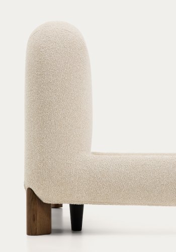 KAVE HOME Odina sengeramme, m. aftageligt betr�k - ecru boucl� og valn�d asketr� (til en madras p� 160 x 200 cm)