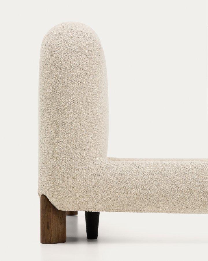 KAVE HOME Odina sengeramme, m. aftageligt betr�k - ecru boucl� og valn�d asketr� (til en madras p� 160 x 200 cm)