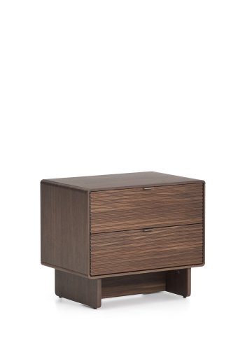 KAVE HOME Norlen sengebord, m. 2 skuffer - brun valn�ddefiner (60x52)