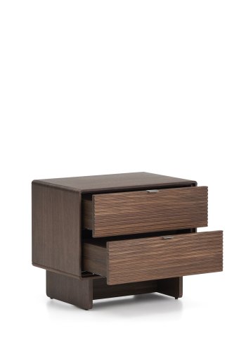 KAVE HOME Norlen sengebord, m. 2 skuffer - brun valn�ddefiner (60x52)