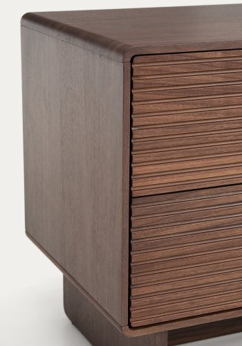 KAVE HOME Norlen sengebord, m. 2 skuffer - brun valn�ddefiner (60x52)