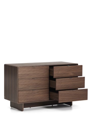 KAVE HOME Norlen kommode, m. 6 skuffer - brun valn�ddefiner