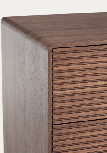 KAVE HOME Norlen kommode, m. 6 skuffer - brun valn�ddefiner