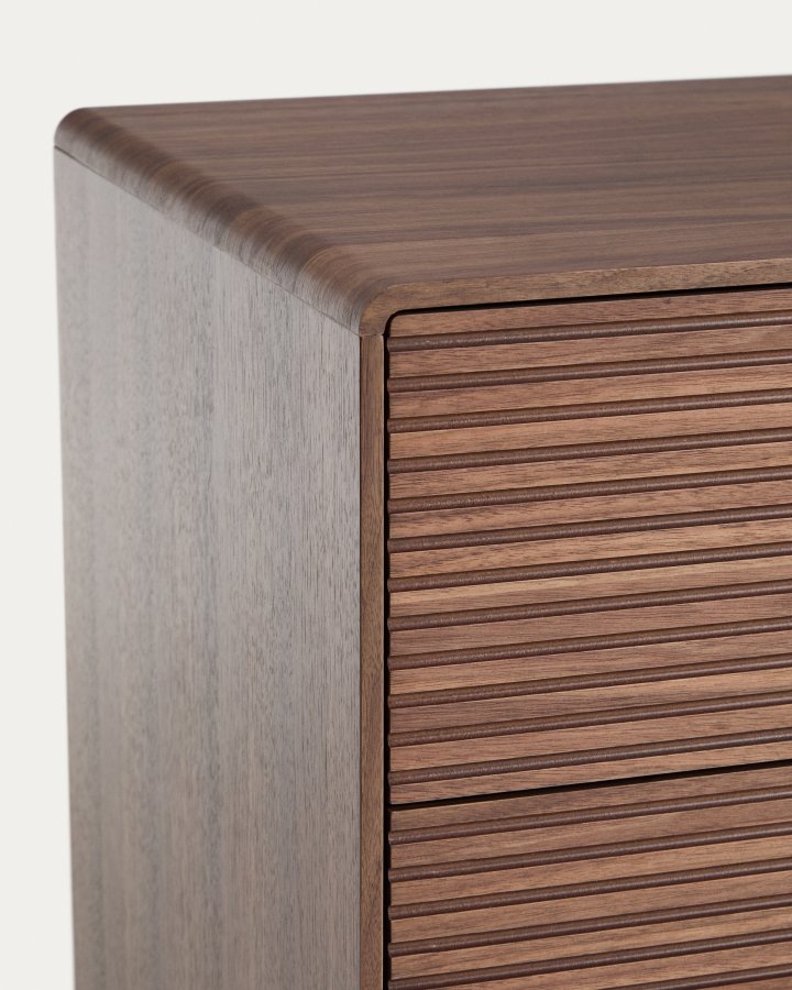 KAVE HOME Norlen kommode, m. 6 skuffer - brun valn�ddefiner