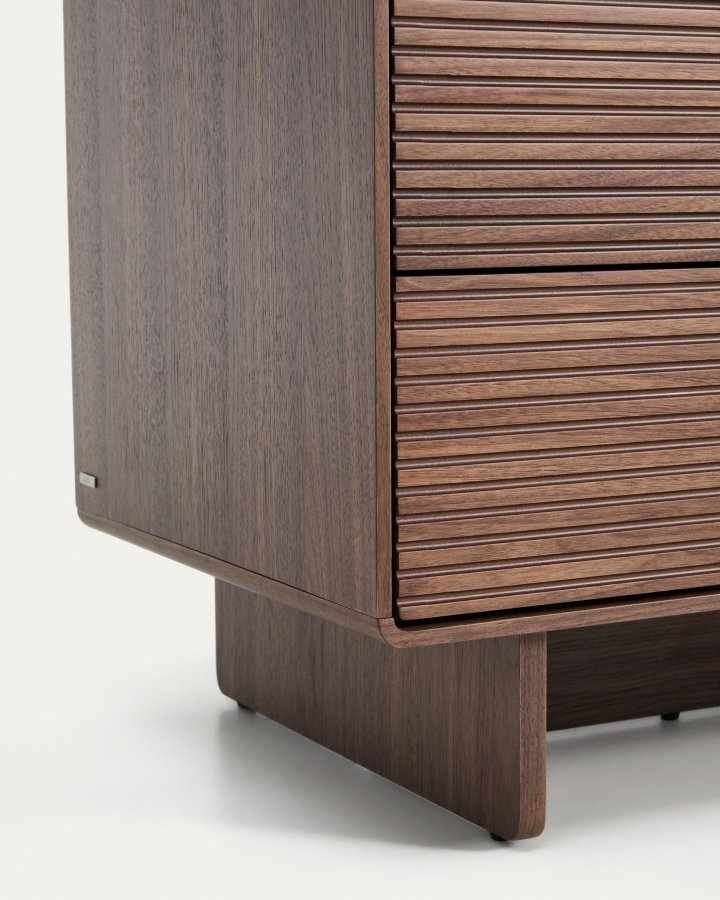 KAVE HOME Norlen kommode, m. 6 skuffer - brun valn�ddefiner