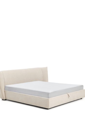 KAVE HOME Arvian sengeramme, m. opbevaringsbund og aftageligt betr�k - beige chenille (180x200)