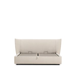 KAVE HOME Arvian sengeramme, m. opbevaringsbund og aftageligt betr�k - beige chenille (180x200)