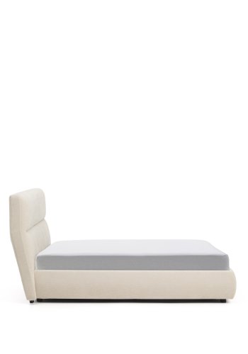 KAVE HOME Dafra sengeramme, m. opbevaringsbund og aftageligt madrasbetr�k - beige chenille (160x200)