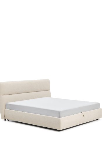 KAVE HOME Dafra sengeramme, m. opbevaringsbund og aftageligt madrasbetr�k - beige chenille (180x200)