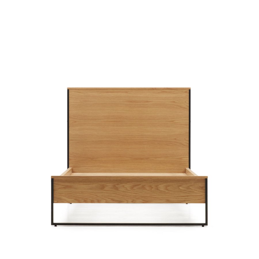 KAVE HOME Taiana sengeramme, med sengegavl og lameller - naturlig eikefiner (90x190)