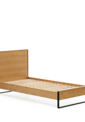 KAVE HOME Taiana sengeramme, med sengegavl og lameller - naturlig eikefiner (90x190)