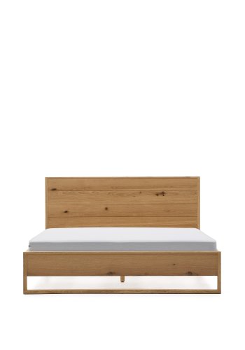 KAVE HOME Alguema-seng i eikefiner med naturlig overflate for madrass 160 x 200 cm