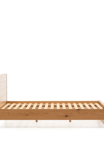 KAVE HOME Alguema-seng i eikefiner med naturlig overflate for madrass 160 x 200 cm