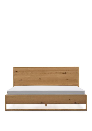 KAVE HOME Alguema-seng i eikefiner med naturlig overflate for madrass 180 x 200 cm