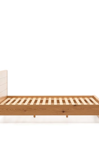 KAVE HOME Alguema-seng i eikefiner med naturlig overflate for madrass 180 x 200 cm