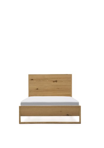 KAVE HOME Alguema-seng i eikefiner med naturlig overflate for madrass 90 x 190 cm