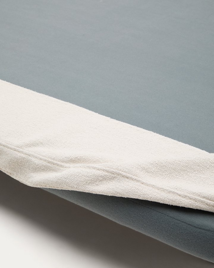 KAVE HOME Trekk til Odum seng i beige microboucl&eacute; til en madrass p� 160 x 200 cm