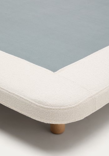 KAVE HOME Trekk til Odum seng i beige microboucl&eacute; til en madrass p� 180 x 200 cm