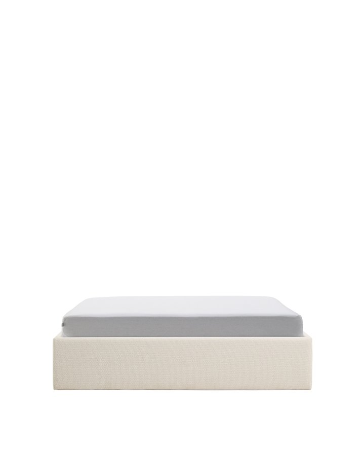 KAVE HOME Nelzi sengeramme, m. aftageligt betr�k og opbevaring - ecru chenille (til madras 150 x 200 cm)