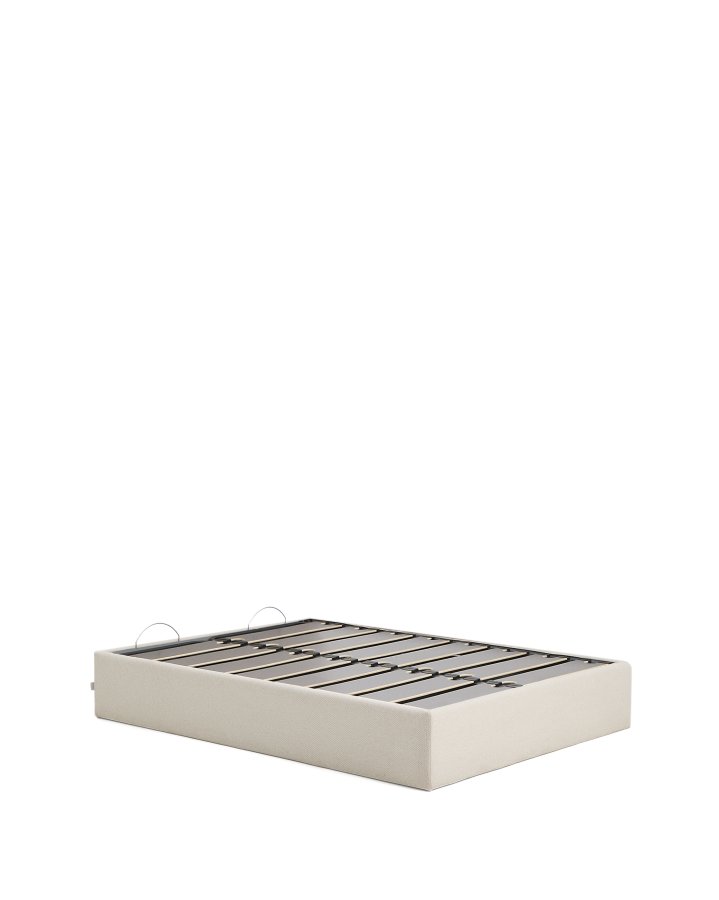 KAVE HOME Nelzi sengeramme, m. aftageligt betr�k og opbevaring - ecru chenille (til madras 150 x 200 cm)