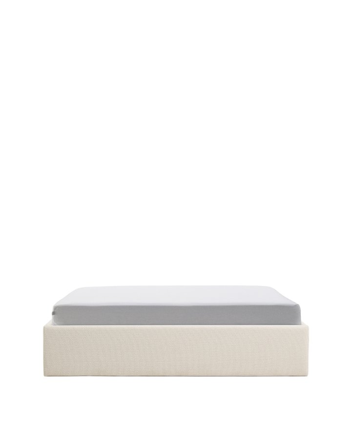 KAVE HOME Nelzi sengeramme, m. aftageligt betr�k og opbevaring - ecru chenille (til madras 160 x 200 cm)