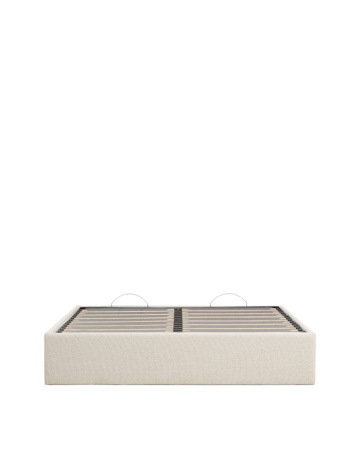 KAVE HOME Nelzi sengeramme, m. aftageligt betr�k og opbevaring - ecru chenille (til madras 160 x 200 cm)