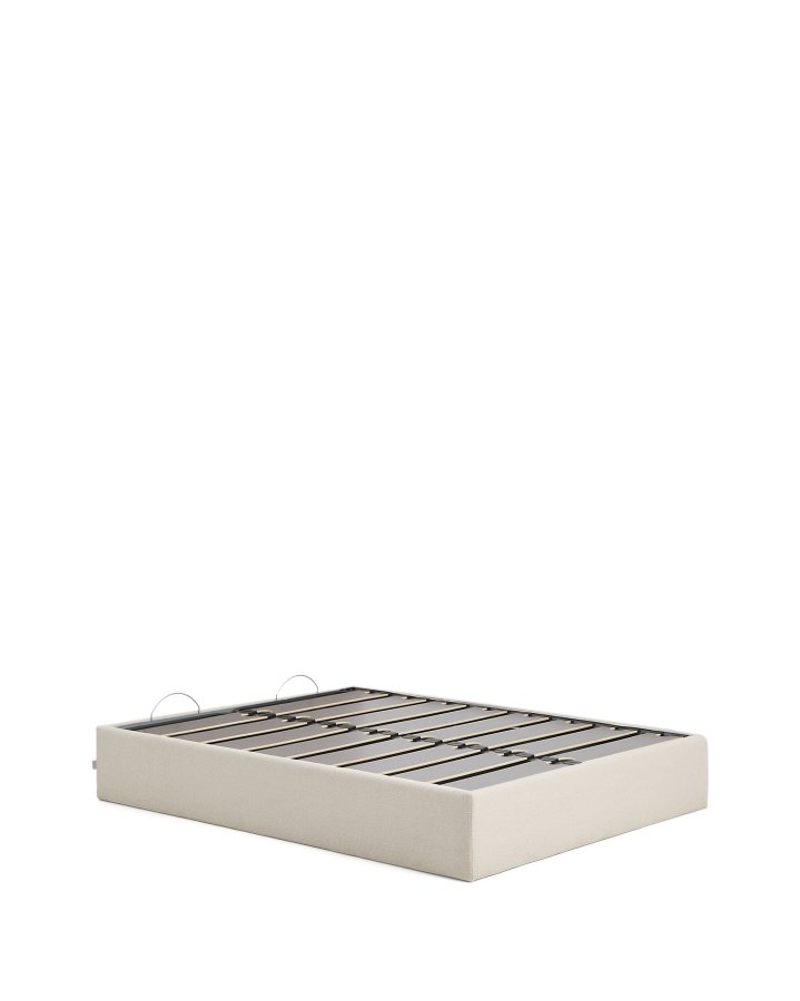 KAVE HOME Nelzi sengeramme, m. aftageligt betr�k og opbevaring - ecru chenille (til madras 160 x 200 cm)