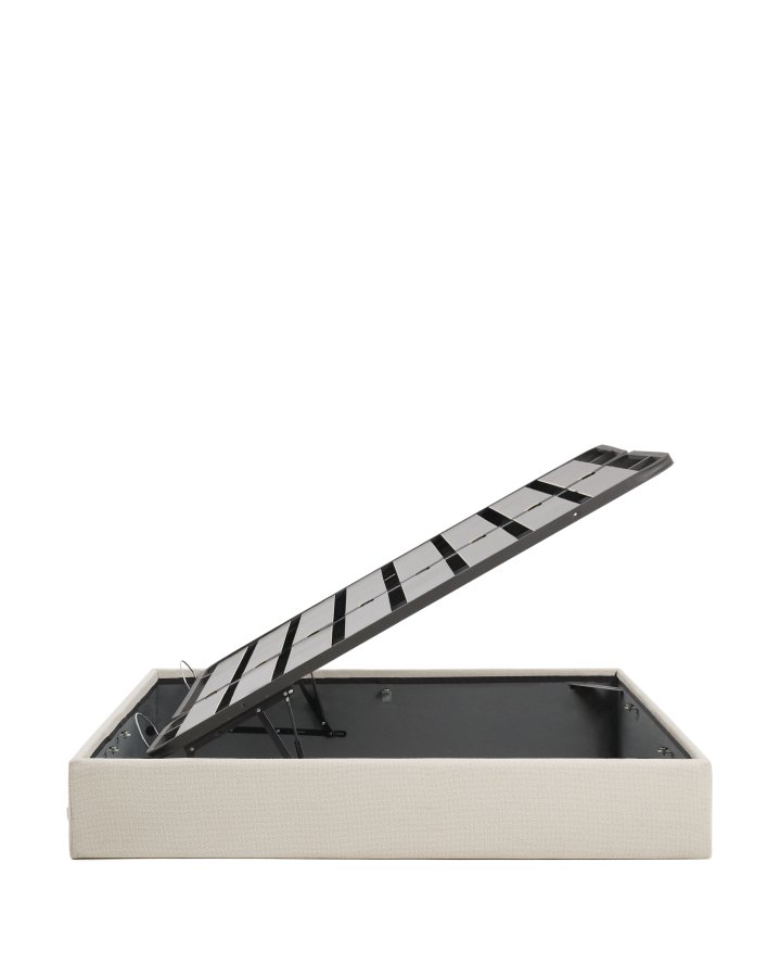 KAVE HOME Nelzi sengeramme, m. aftageligt betr�k og opbevaring - ecru chenille (til madras 180 x 200 cm)