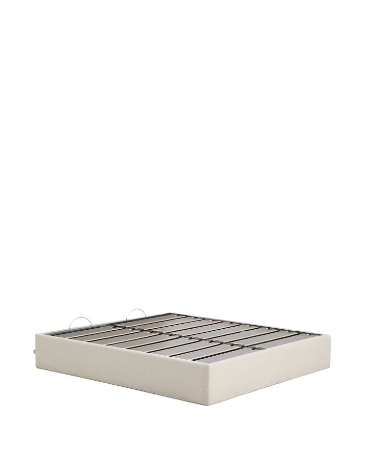 KAVE HOME Nelzi sengeramme, m. aftageligt betr�k og opbevaring - ecru chenille (til madras 180 x 200 cm)