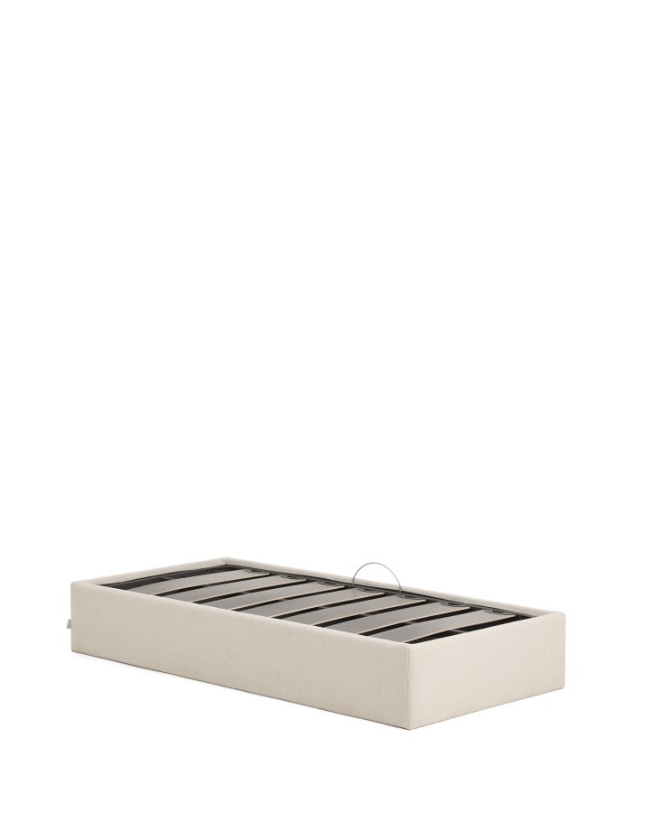 KAVE HOME Nelzi sengeramme, m. aftageligt betr�k og opbevaring - ecru chenille (til madras 90 x 200 cm)