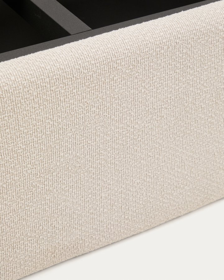 KAVE HOME Nelzi sengeramme, m. aftageligt betr�k og opbevaring - ecru chenille (til madras 90 x 200 cm)