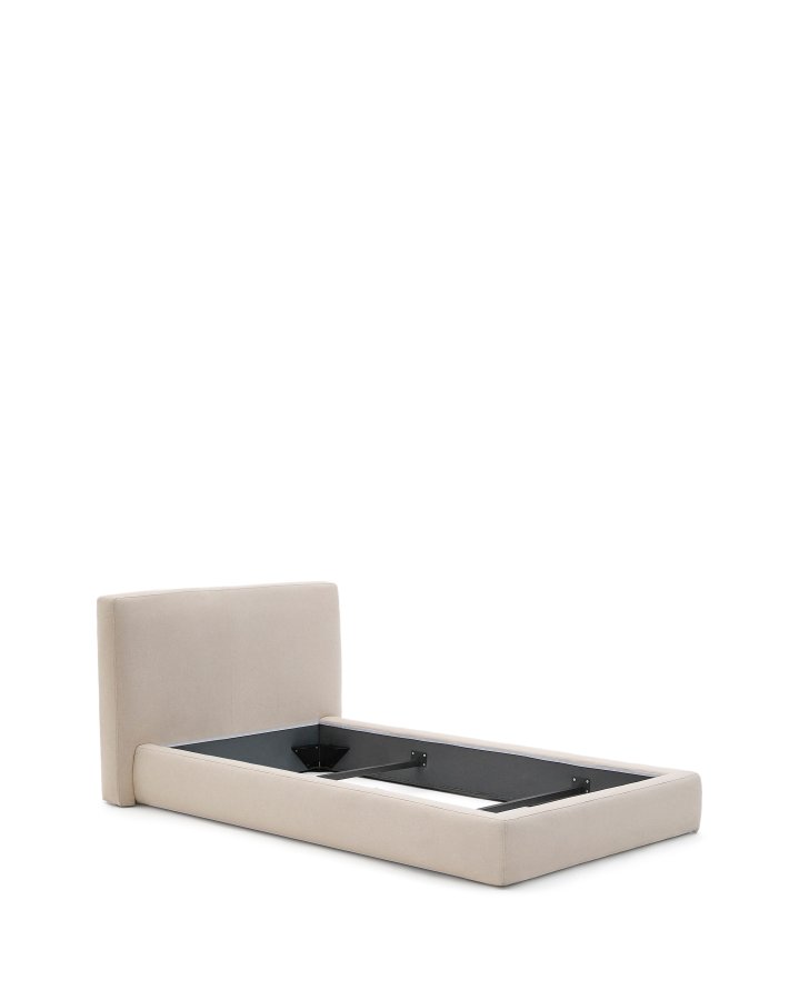 KAVE HOME Beige blokkseng med avtagbart trekk til madrass 90 x 200 cm FSC Mix Credit