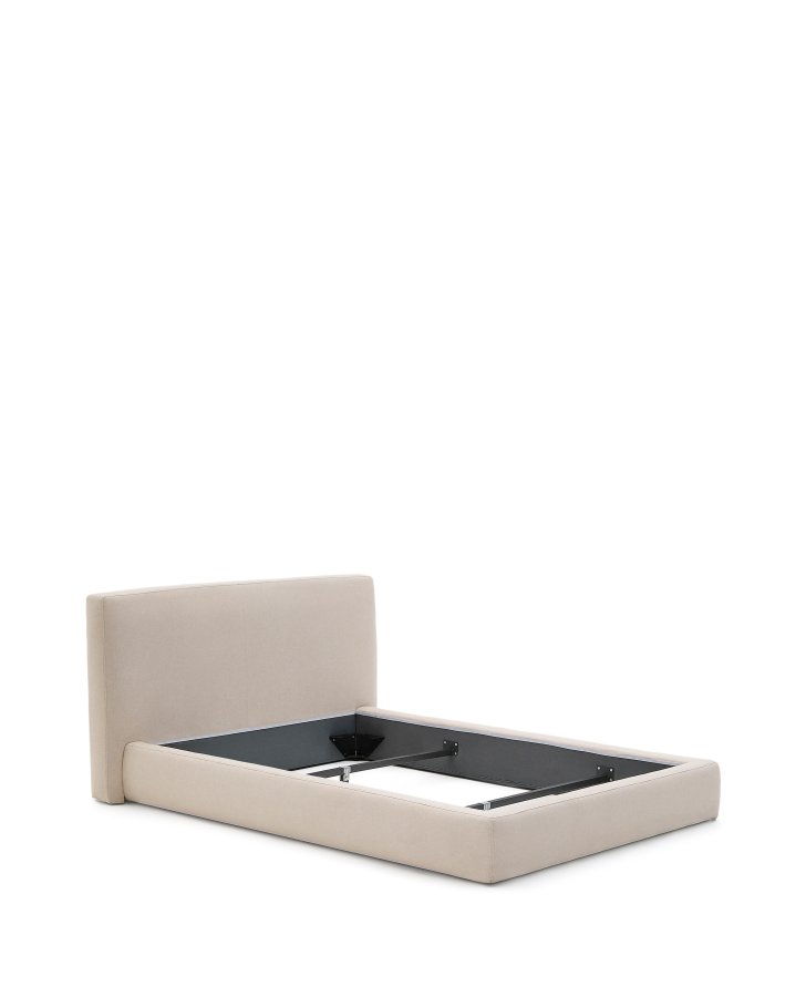 KAVE HOME Beige blokkseng med avtagbart trekk til madrass 160 x 200 cm FSC Mix Credit