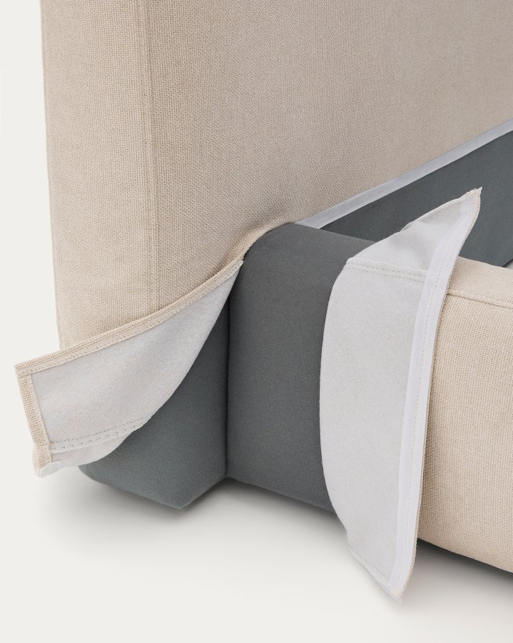 KAVE HOME Beige blokkseng med avtagbart trekk til madrass 160 x 200 cm FSC Mix Credit
