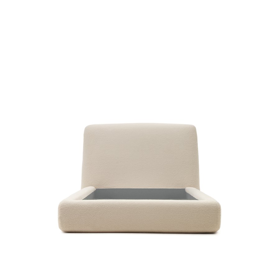 KAVE HOME Martina sengeramme, med sengegavl - off-white bouclé avtagbart trekk (90x200)