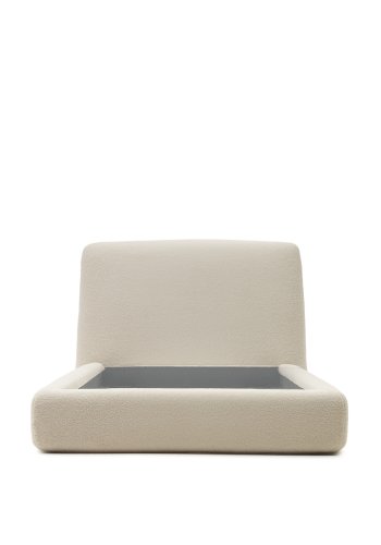 KAVE HOME Martina sengeramme, med sengegavl - off-white bouclé avtagbart trekk (90x200)