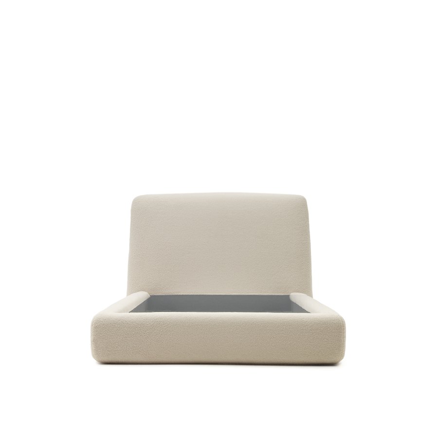 KAVE HOME Martina sengeramme, med sengegavl - off-white bouclé avtagbart trekk (90x200)