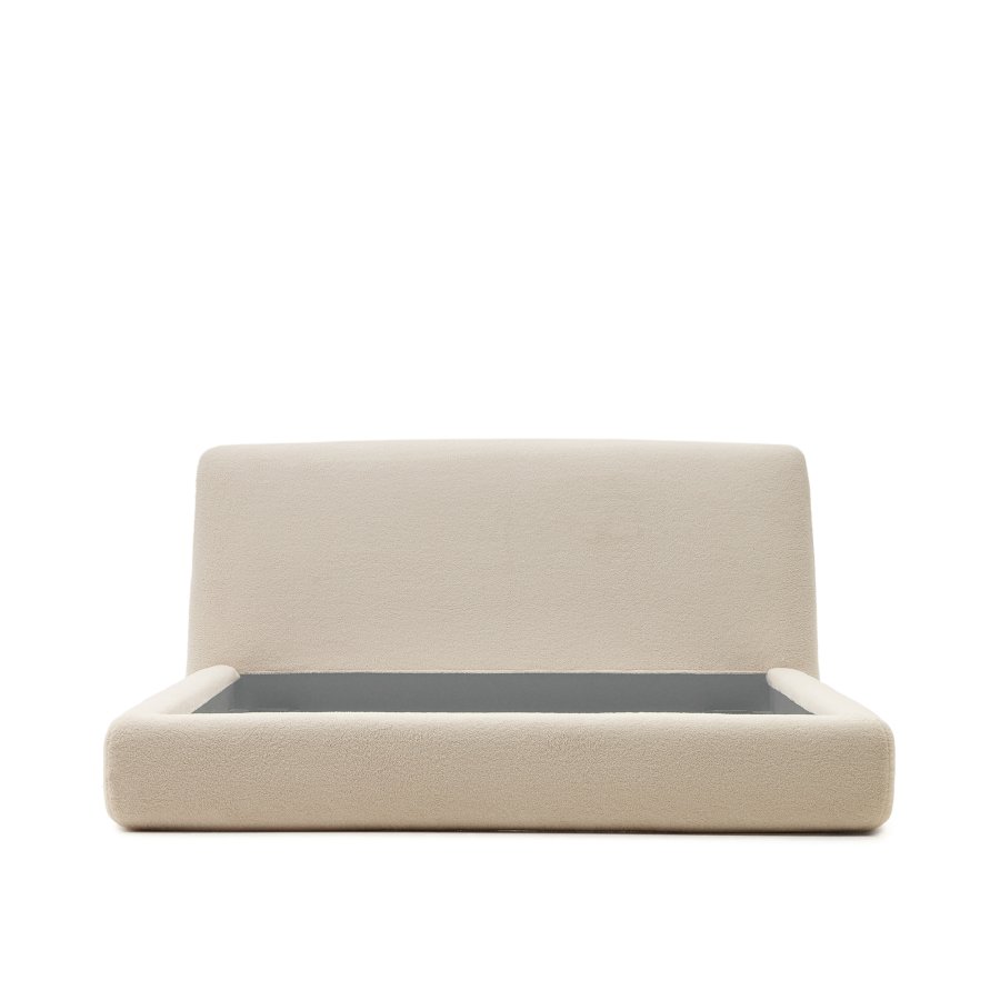 KAVE HOME Martina sengeramme, med sengegavl - off-white bouclé avtagbart trekk (160x200)