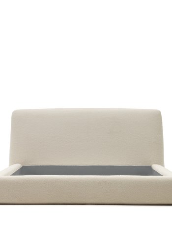 KAVE HOME Martina sengeramme, med sengegavl - off-white bouclé avtagbart trekk (160x200)