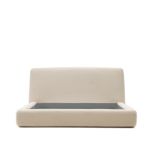 KAVE HOME Martina sengeramme, m. sengegavl - off-white bouclé aftageligt betrk (180x200)