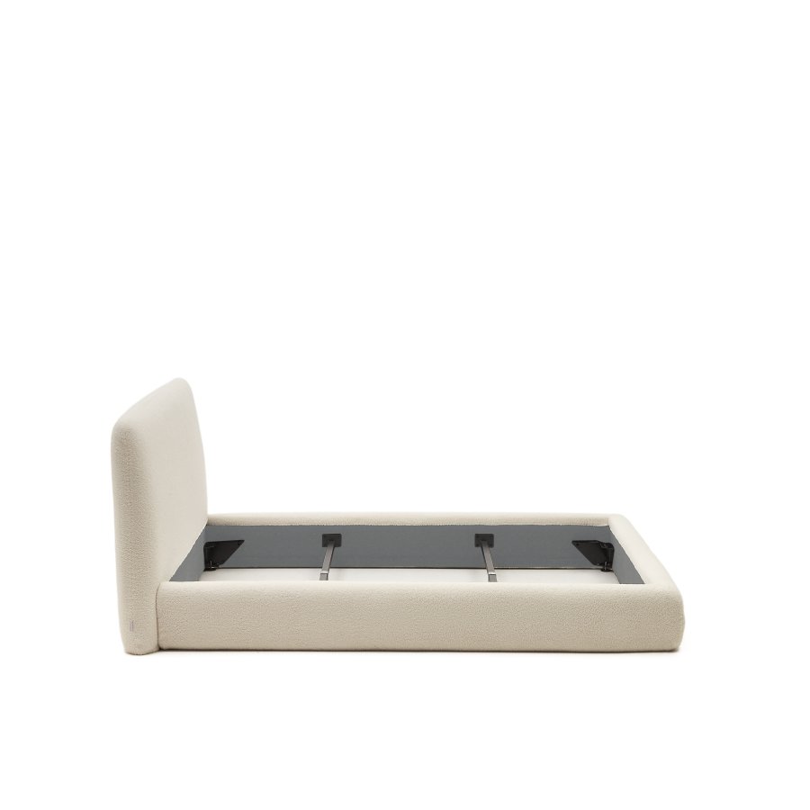 KAVE HOME Martina sengeramme, med sengegavl - off-white bouclé avtagbart trekk (180x200)