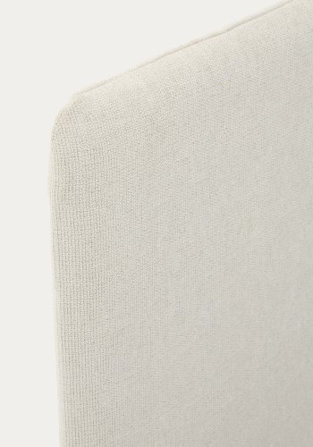  KAVE HOME Valma Bettrahmen, mit abnehmbarem Bezug und Kopfteil – Perlenchenille und Buchenholz (90x200)