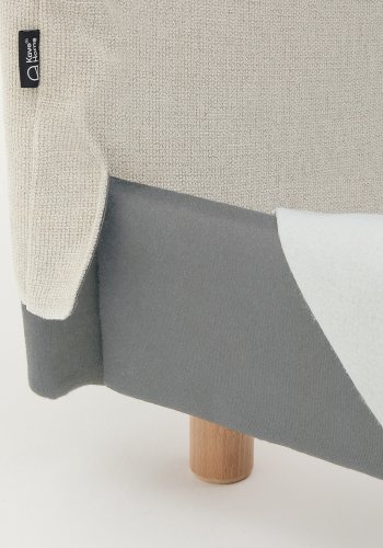 KAVE HOME Perle chenille Valma seng med avtakbart trekk og ben i heltre bk til seng 160 x 200 cm