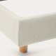 KAVE HOME Perle chenille Valma seng med avtakbart trekk og ben i heltre bk til seng p 180 x 200 cm