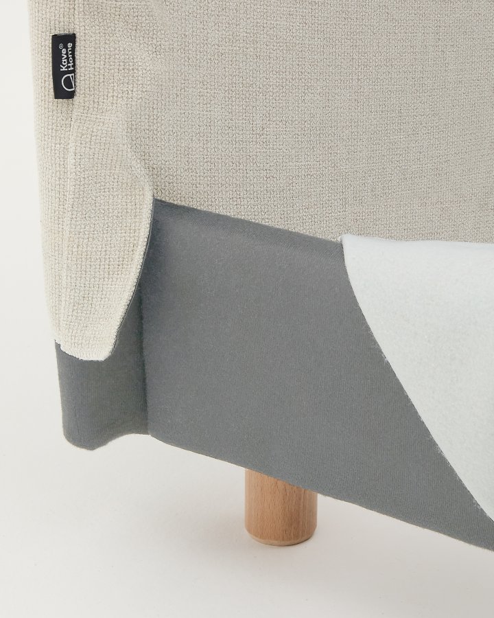 KAVE HOME Trekk i perlemorfarget chenille til Valma-sengen for en madrass p 160 x 200 cm