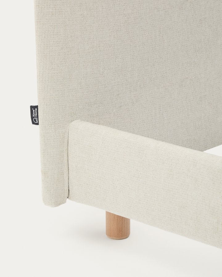 KAVE HOME Trekk i perlemorfarget chenille til Valma-hodegavlen til seng p 180 x 200 cm