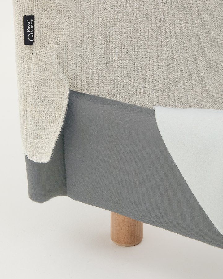 KAVE HOME Trekk i perlemorfarget chenille til Valma-hodegavlen til seng p 180 x 200 cm